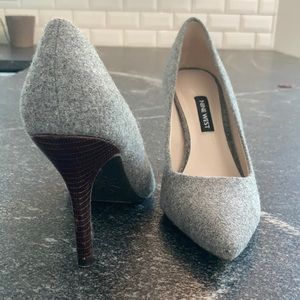 Grey flannel heels